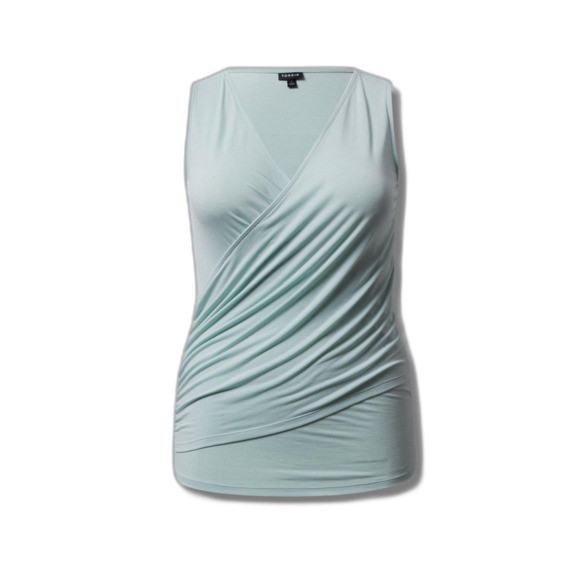 Torrid NWTB Harbor Gray Studio Tissue Jersey Surplice Tank Plus size 3x 22 24 - Picture 4 of 5